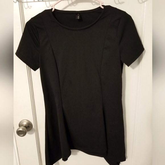 Stretchy black peplum top - Picture 1 of 4